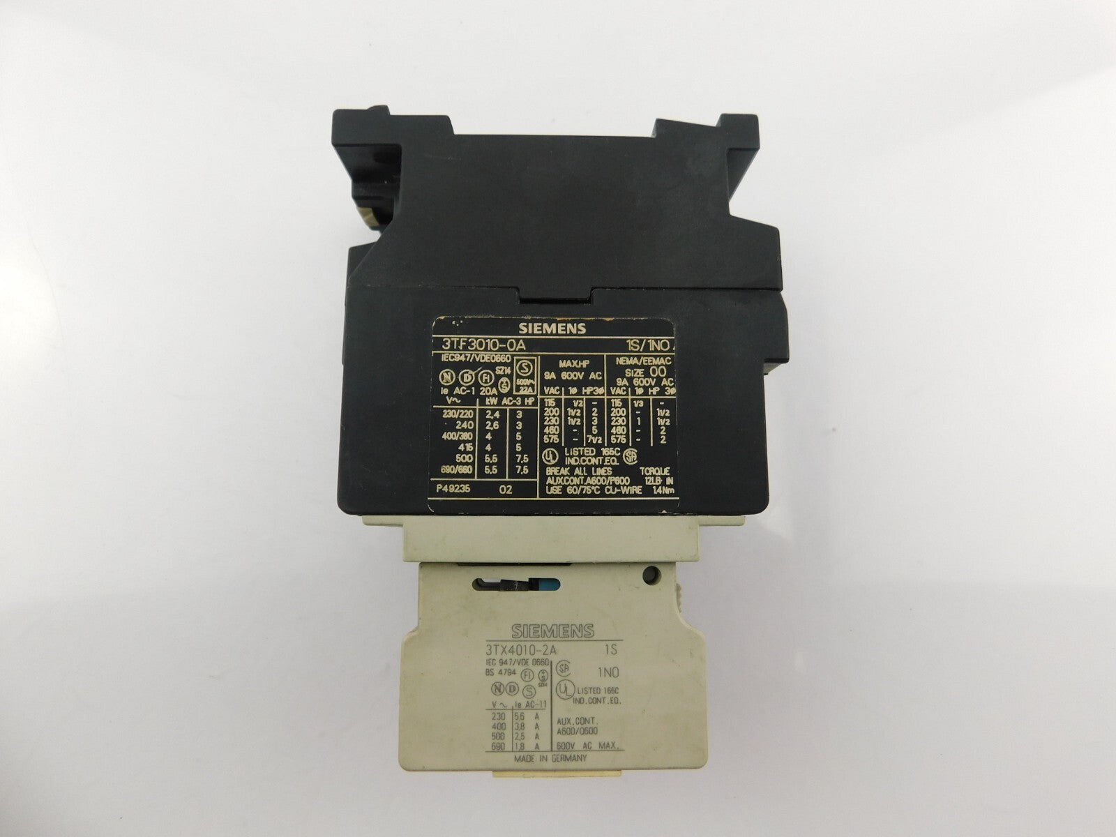 SIEMENS Schütz 3TF3010-0A 3TX4010-2A