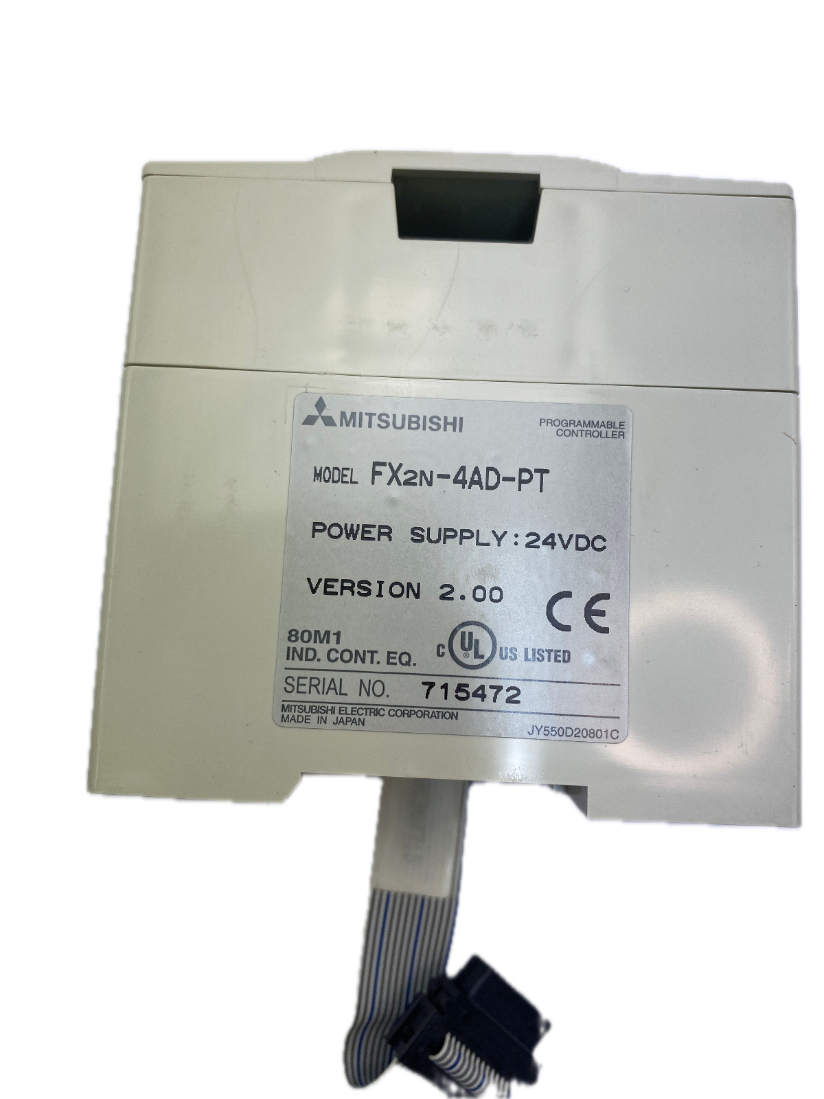 MITSUBISHI PROGRAMMABLE CONTROLLER MODEL FX2N-4AD-PT POWER SUPPLY 24VDC Version2