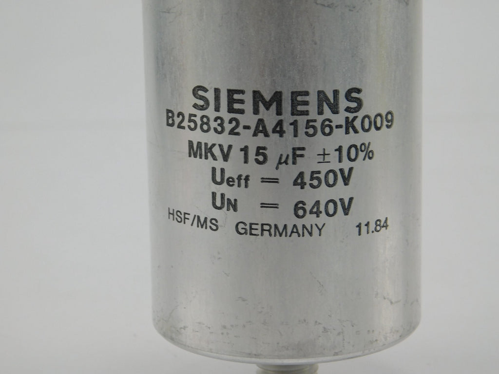 Siemens B25832-A4156-K009 MKV 15µF +-10% Ueff 450V Un 640V