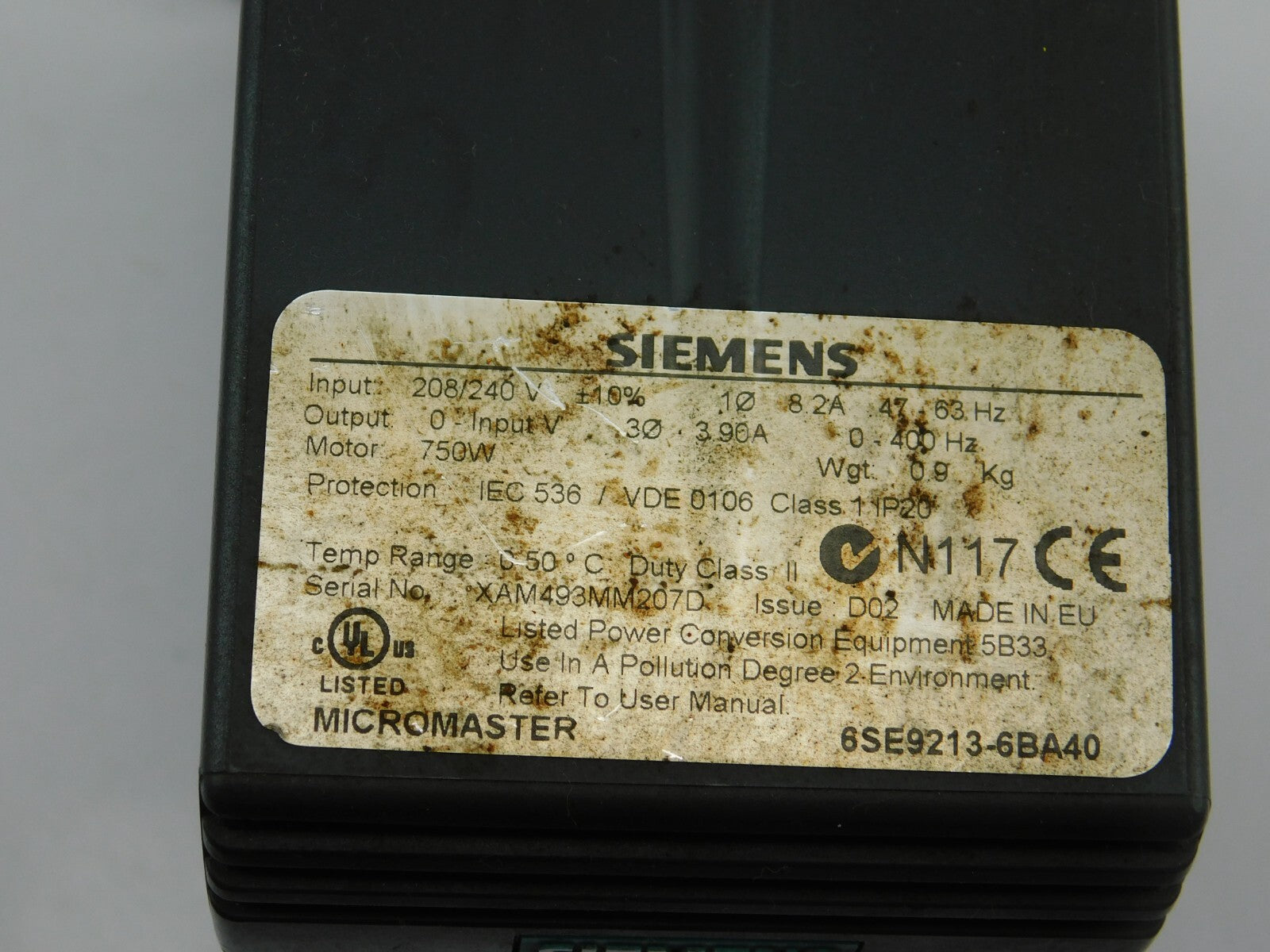 SIEMENS Micromaster 6SE9213-3BA40
