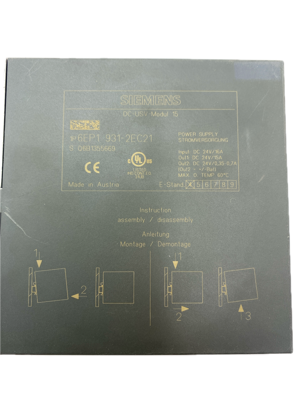 SIEMENS DC-USV-Modul 15  6EP1-931-2EC21