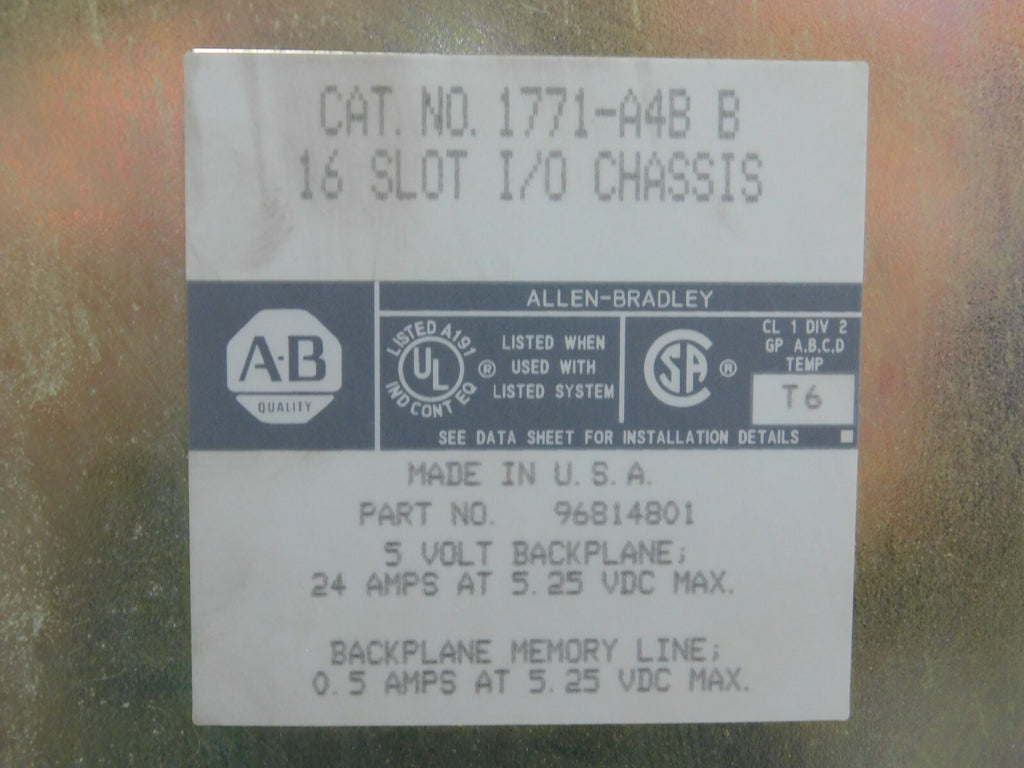 A-B ALLEN BRADLEY  CAT.NO.1771-A4B  B  PART NO 96814801