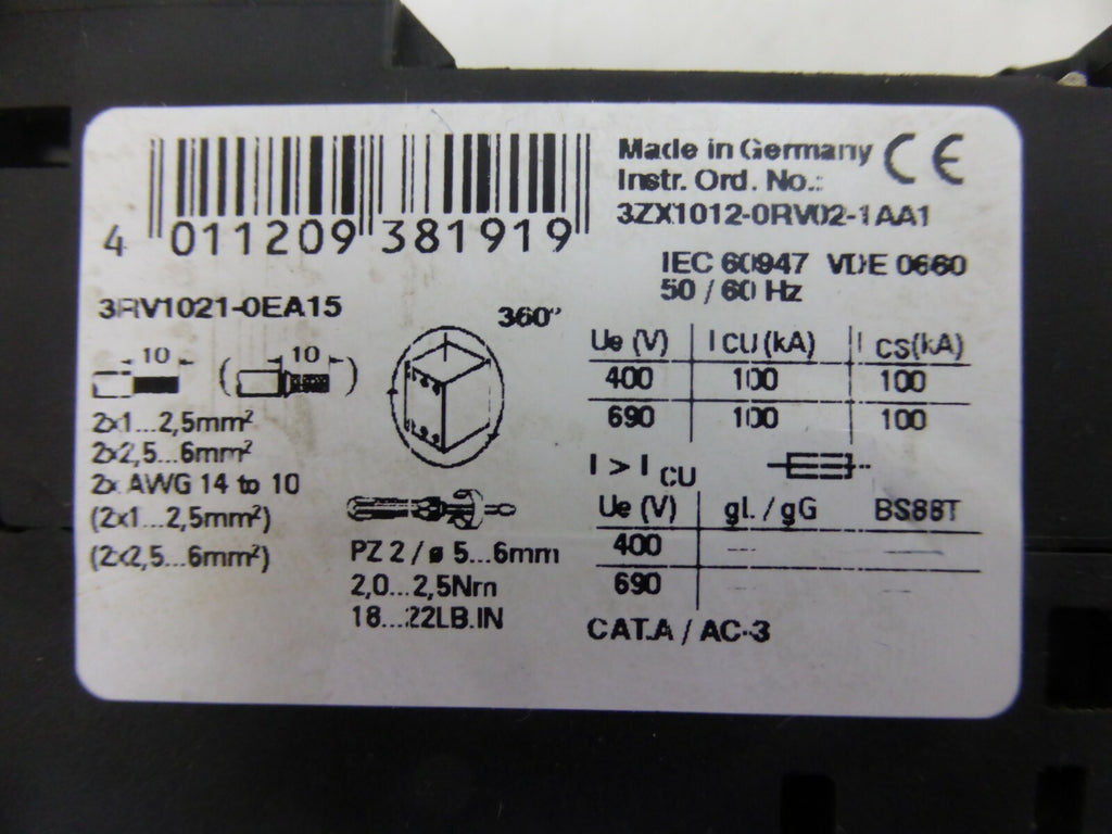 Siemens SIRIUS 3RV1021-0EA15