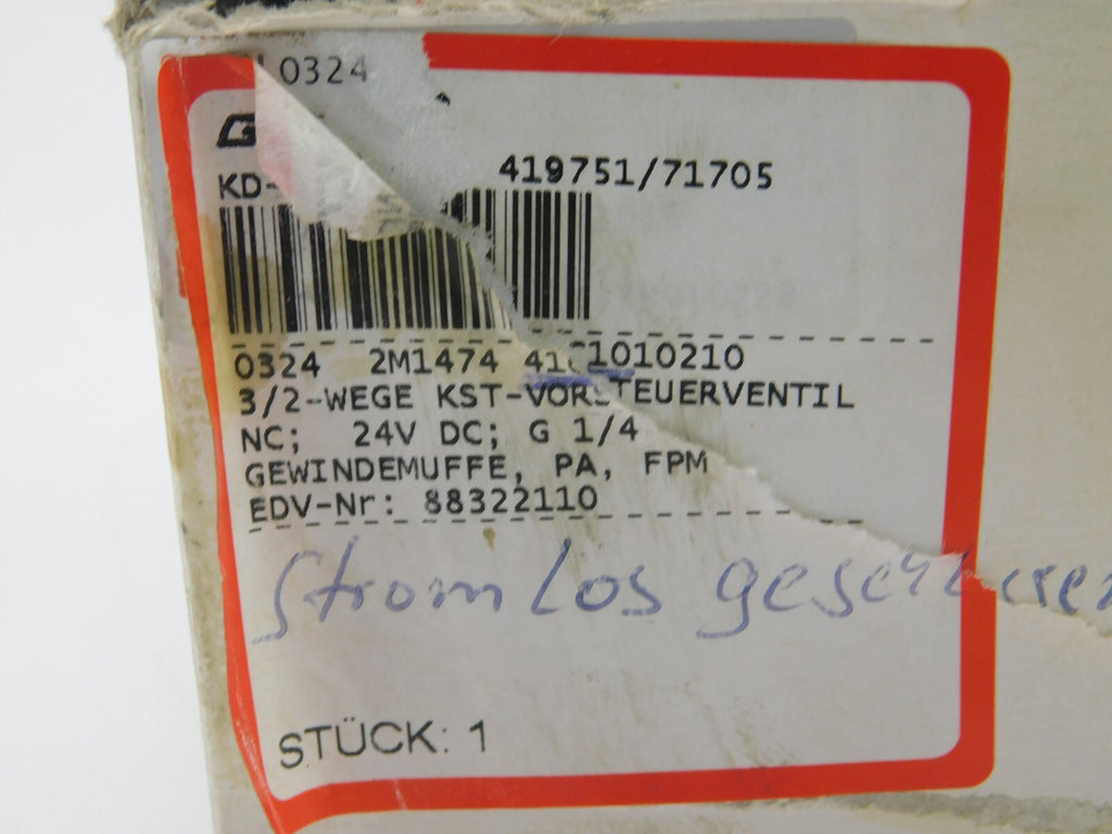 GEMÜ VORSTEUERVENTIL 24V DC , G 1/4 88322110