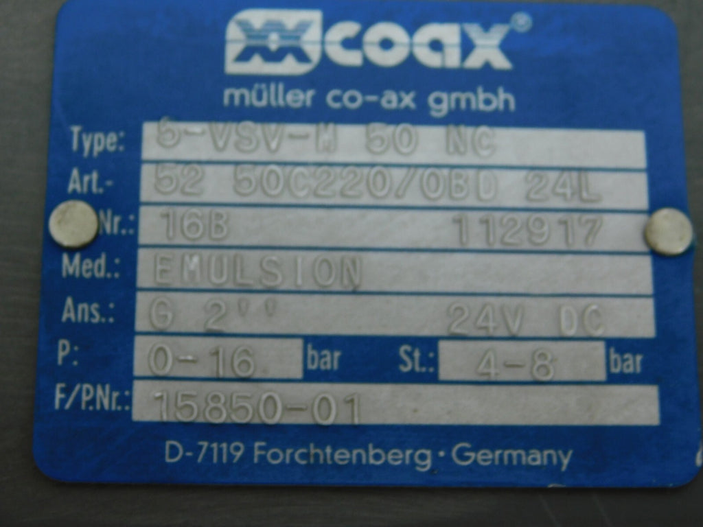 COAX Müller 5-VSV-M 50 NC 52 50C220/0BD 24L 112917 Emulsion