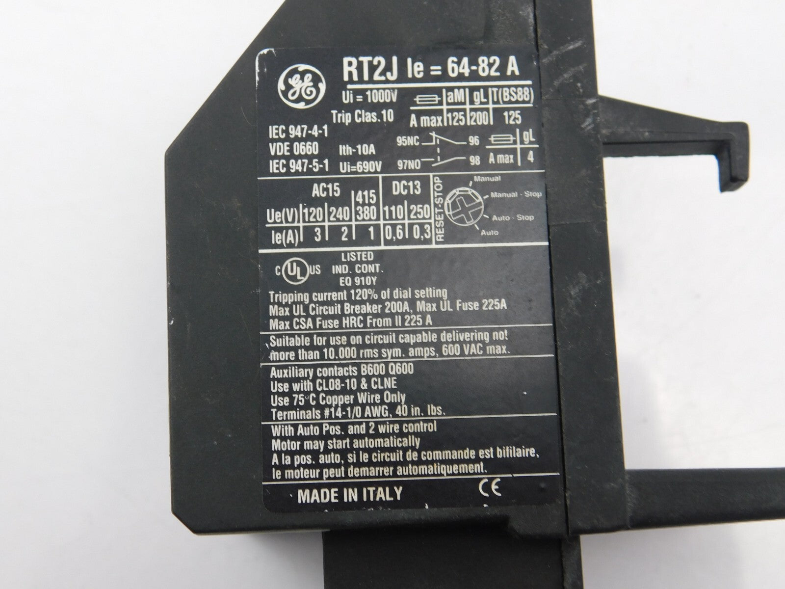 General electric RT2J LE = 64-82A