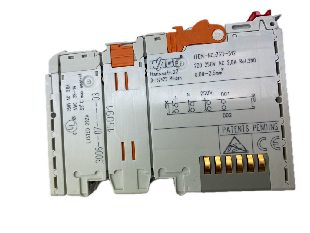 WAGO ITEM-NO.:753-512 200 250V AC 2,0A Rel.2NO 0.08-2.5mm