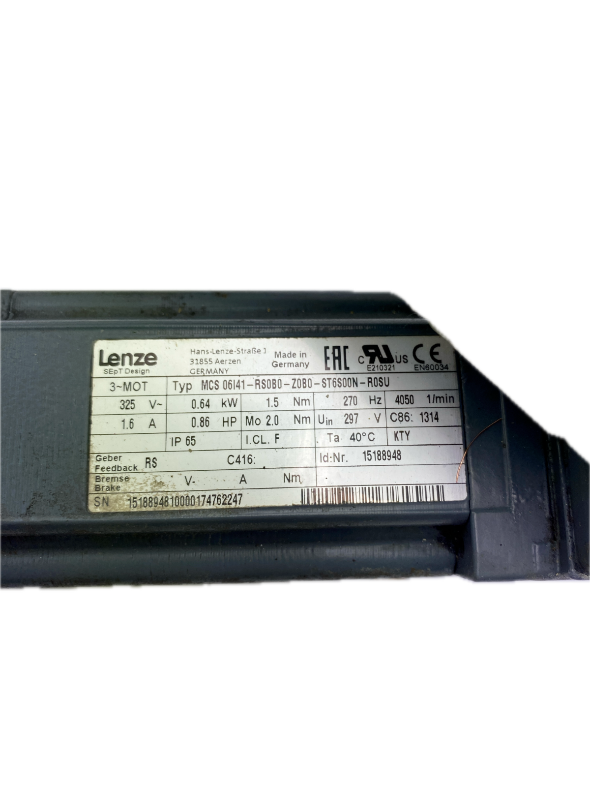 Lenze MCS 06I41-RS0B0-Z0B0-ST6S00N-R0SU