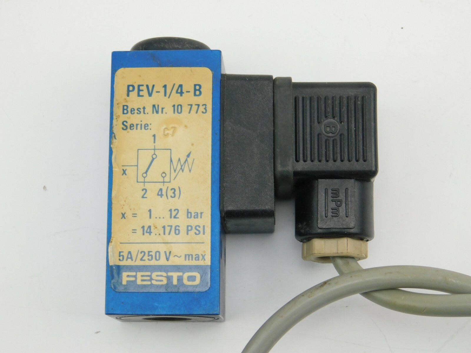 FESTO  Druckschalter PEV-1/4-B 10773 5A /250V~ MAX