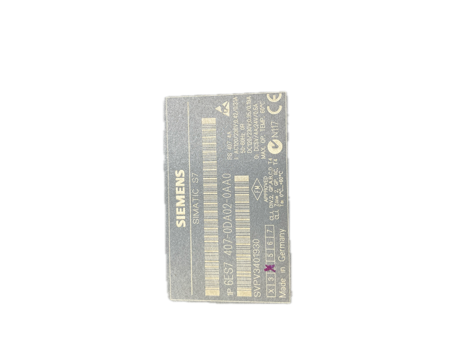 SIEMENS SIMATIC S7 6ES7 405-0DA02-0AA0  ...Defekt