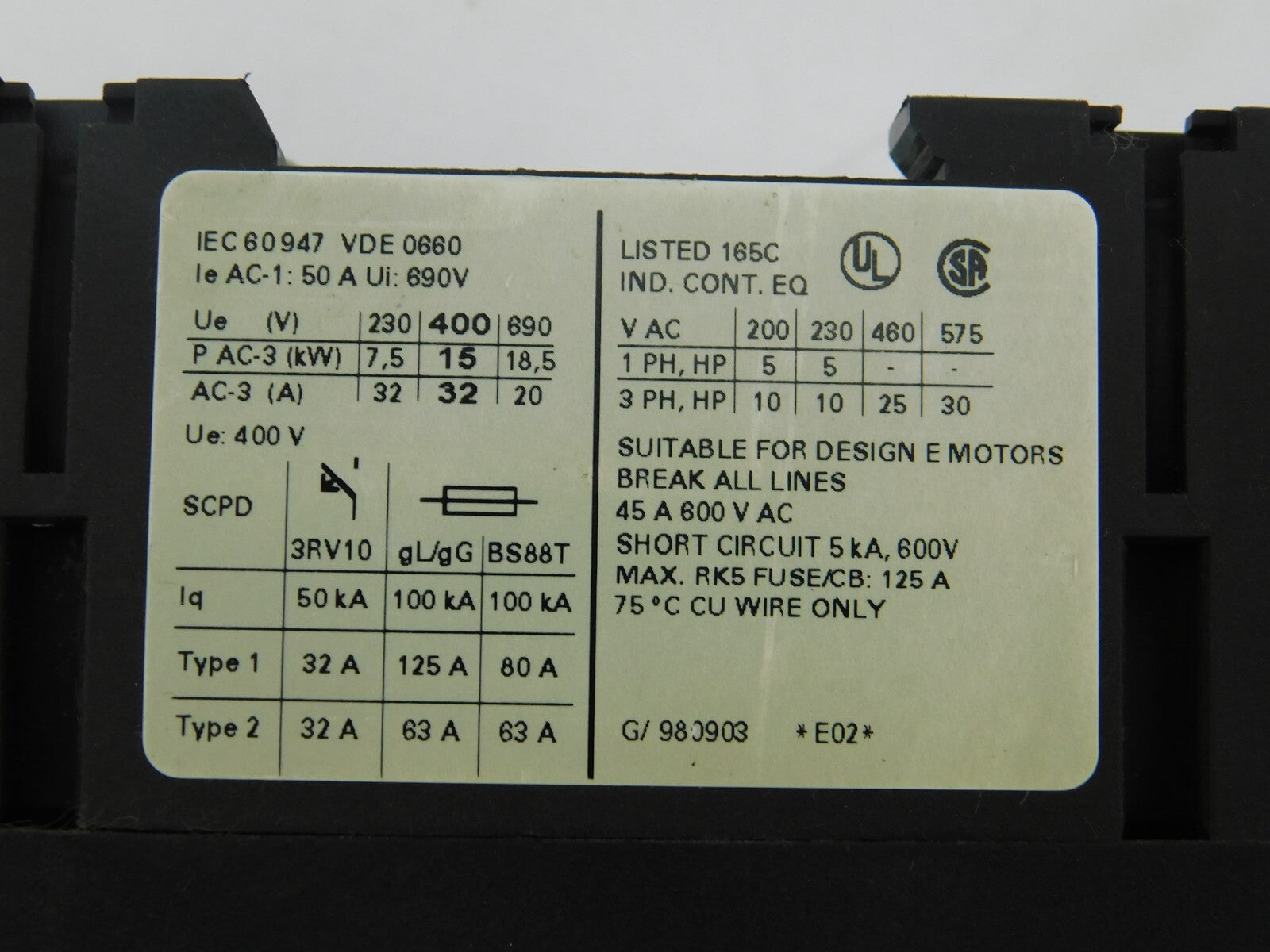 SIEMENS SIRUS 3A 3RT1034-1A..4