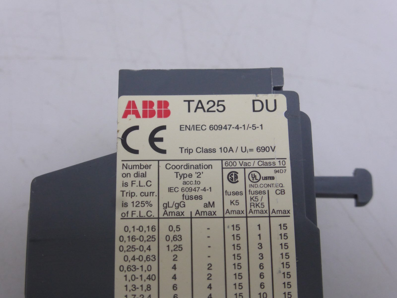 ABB TA25 DU  2,8-4 A mit Markierung