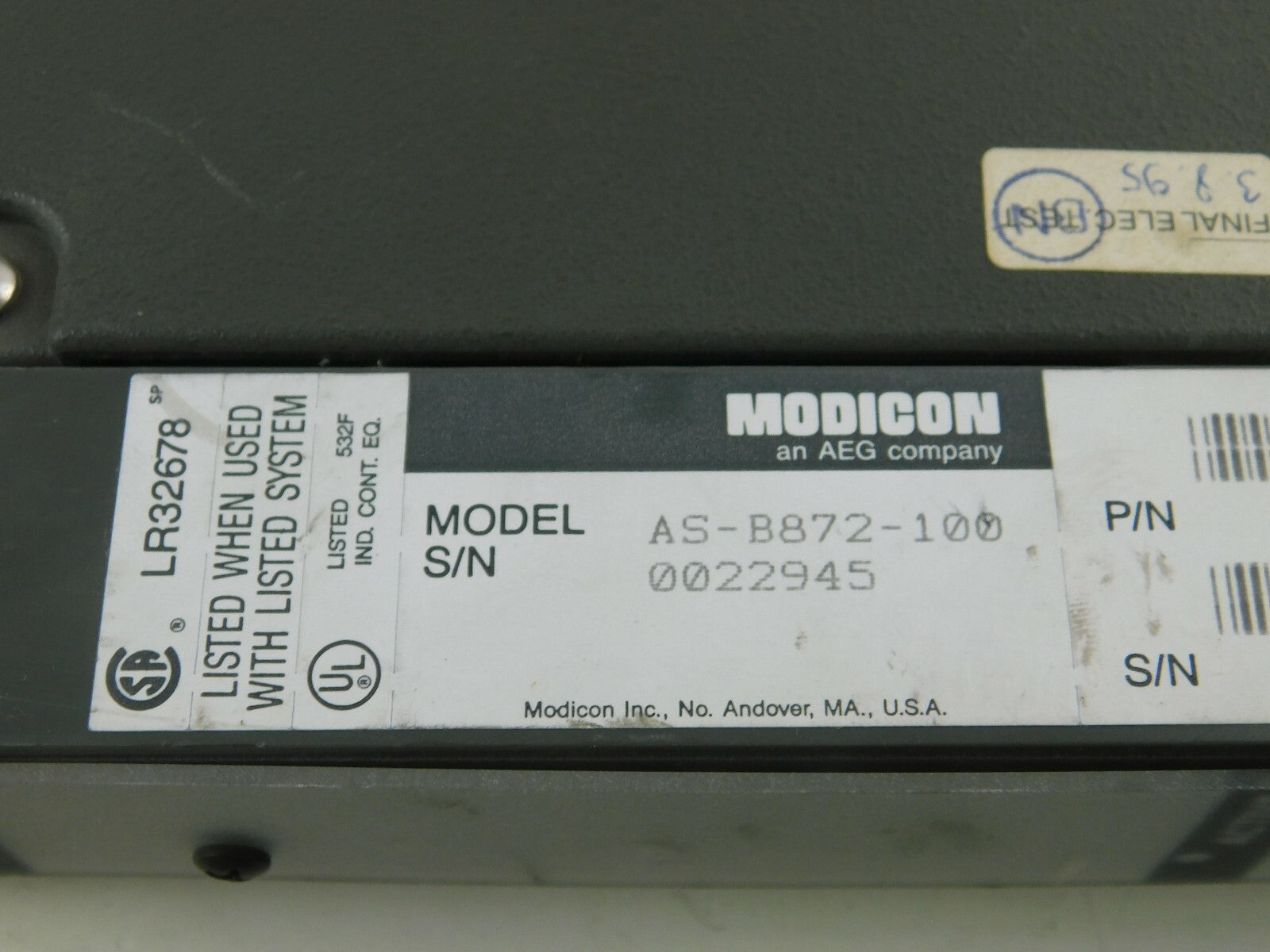 AEG Modicon  AS-B872-100  Analog Current Output  4-20mA