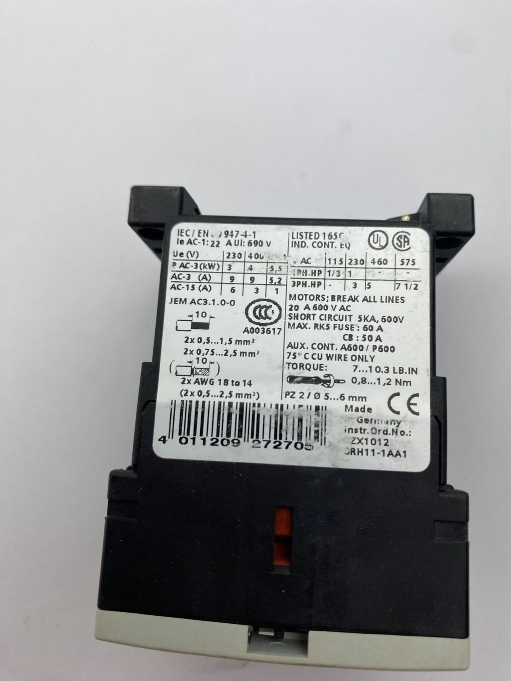 SIEMENS SIRIUS 3RT106-1BB41