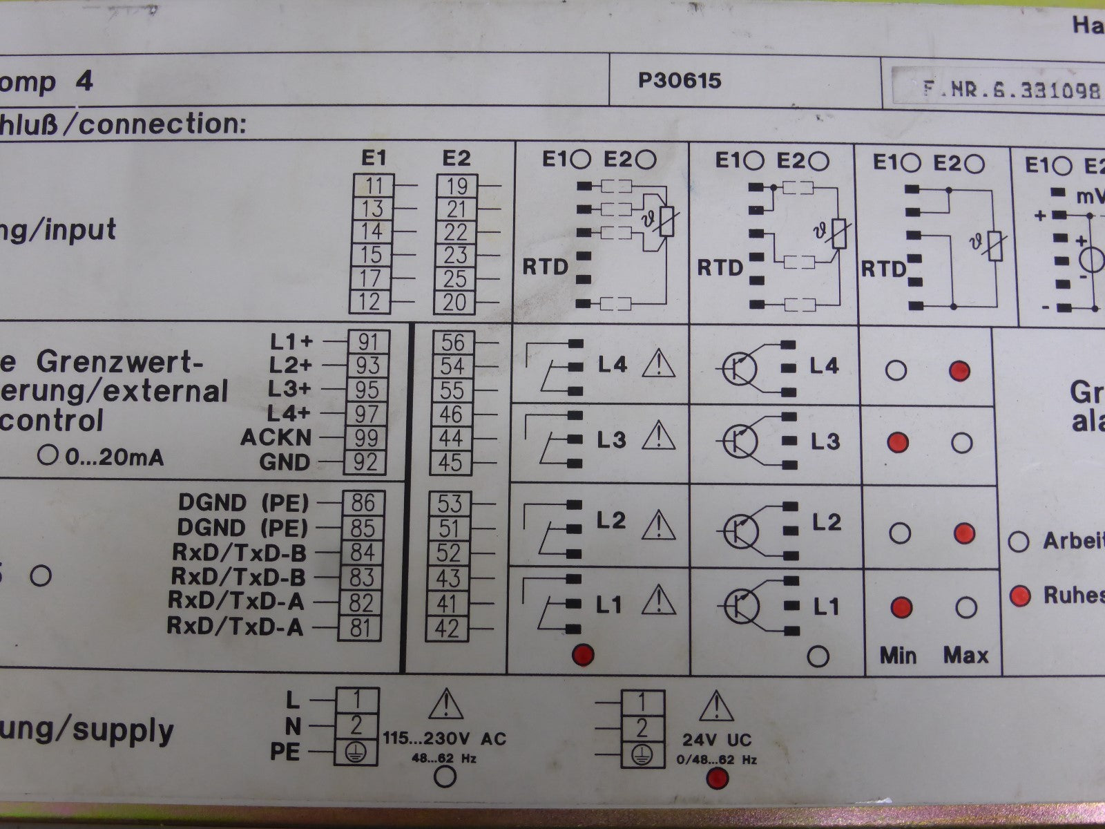 ABB H&B Indicomp 4  P 30615-0-3211021  6407 1771/0010