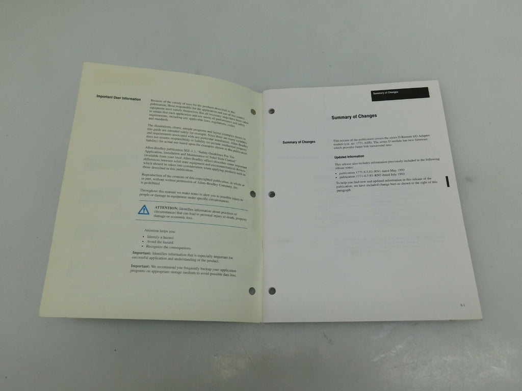 Handbuch ALLEN-BRADLEY Remote O/I Adabter Module 1771-ASB Series D ** 4 Stück **