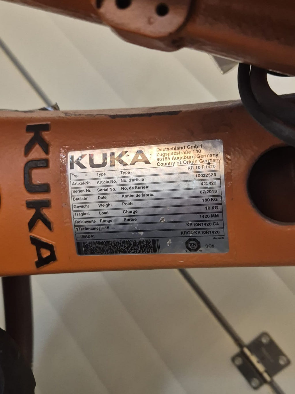 KUKA Roboter Komplett KR 10 R1420  VKR C4 compact Bedienpanel 00-189-002