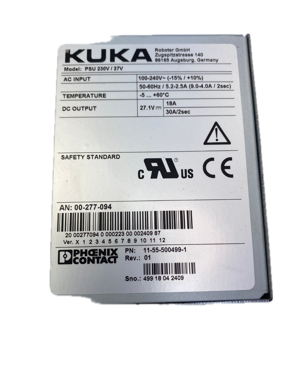 KUKA Model: PSU 230V / 27V