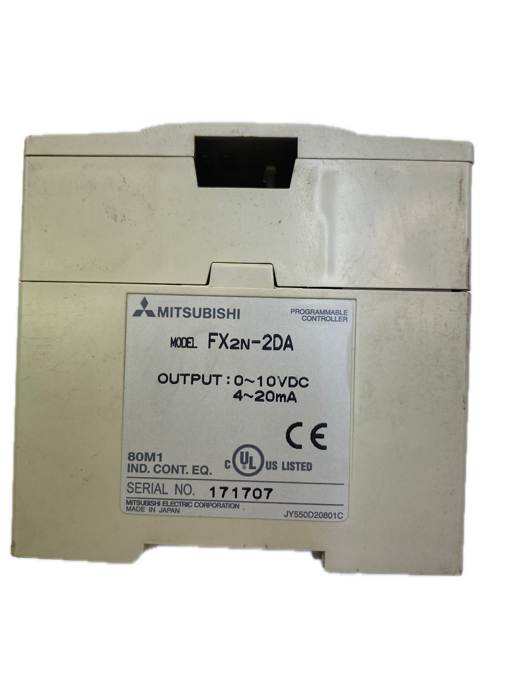 MITSUBISHI PROGRAMMABLE CONTROLLER MODEL FX2N-2DA OUTPUT: :0~10VDC 4~20mA