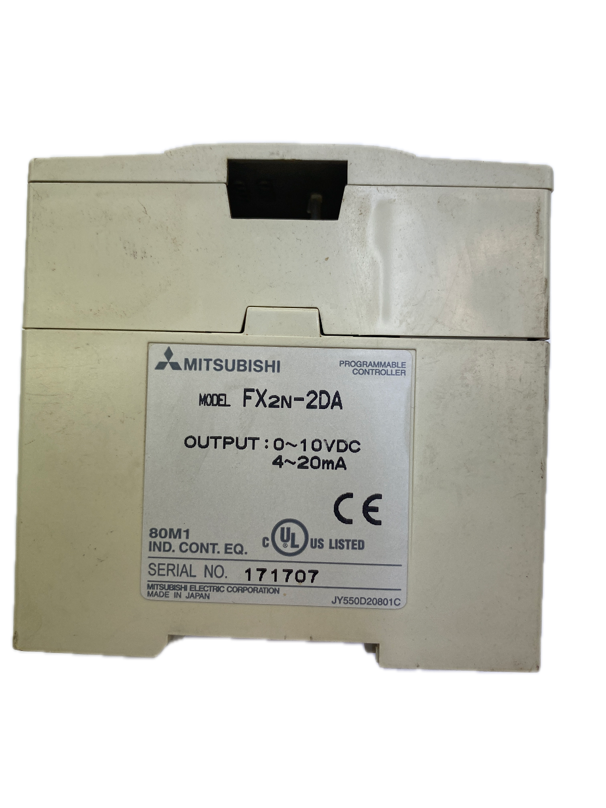 MITSUBISHI PROGRAMMABLE CONTROLLER MODEL FX2N-2DA OUTPUT: :0~10VDC 4~20mA