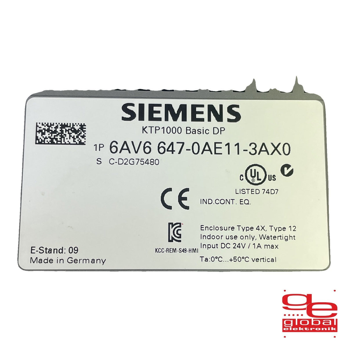 Siemens SIMATIC HMI KTP1000 Basic DP  6AV6 647-0AE11-3AX0