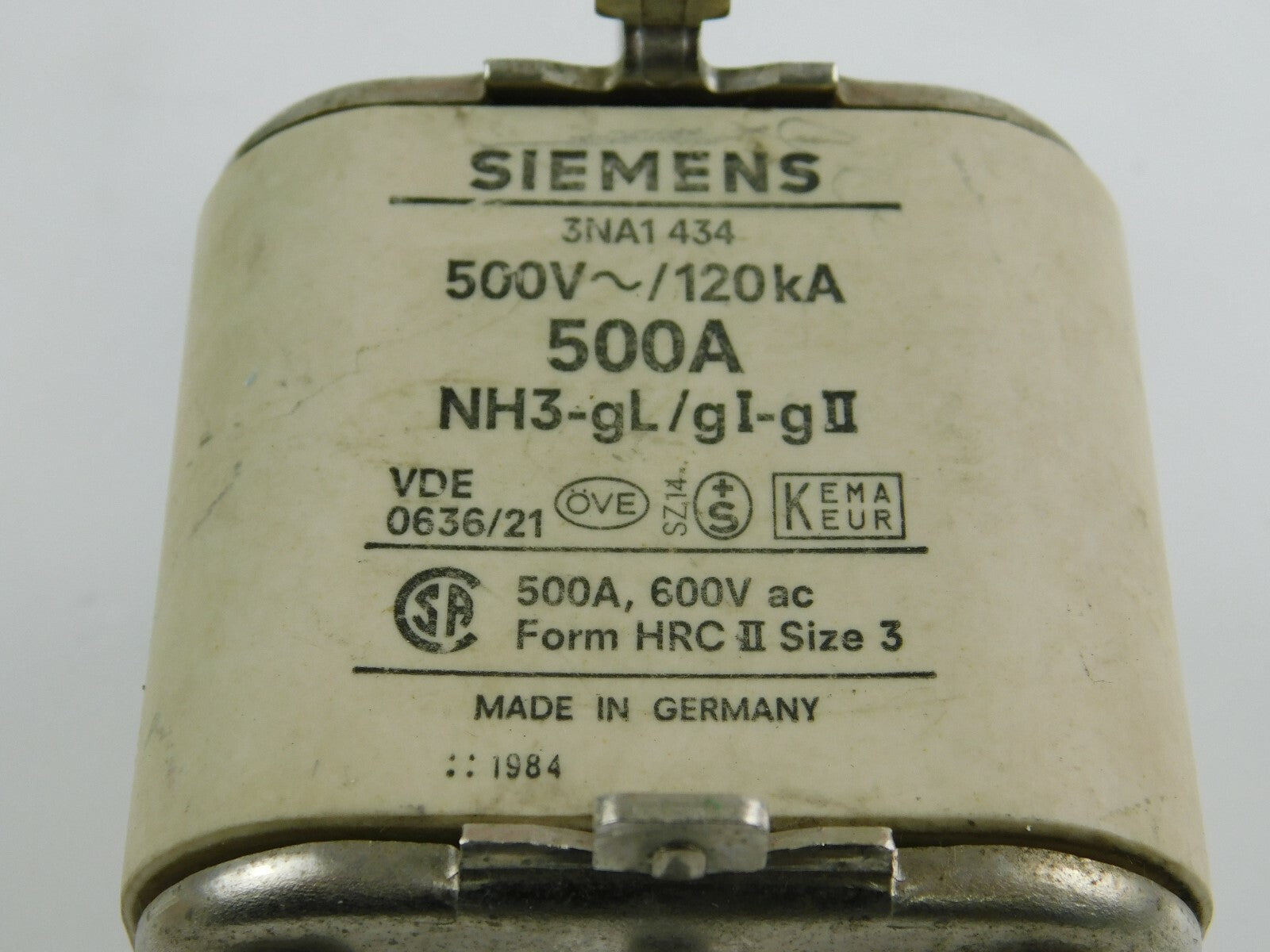 Siemens NH3-gL/gI-gII 500A 500V 3NA1 434  ** 2 Stück **