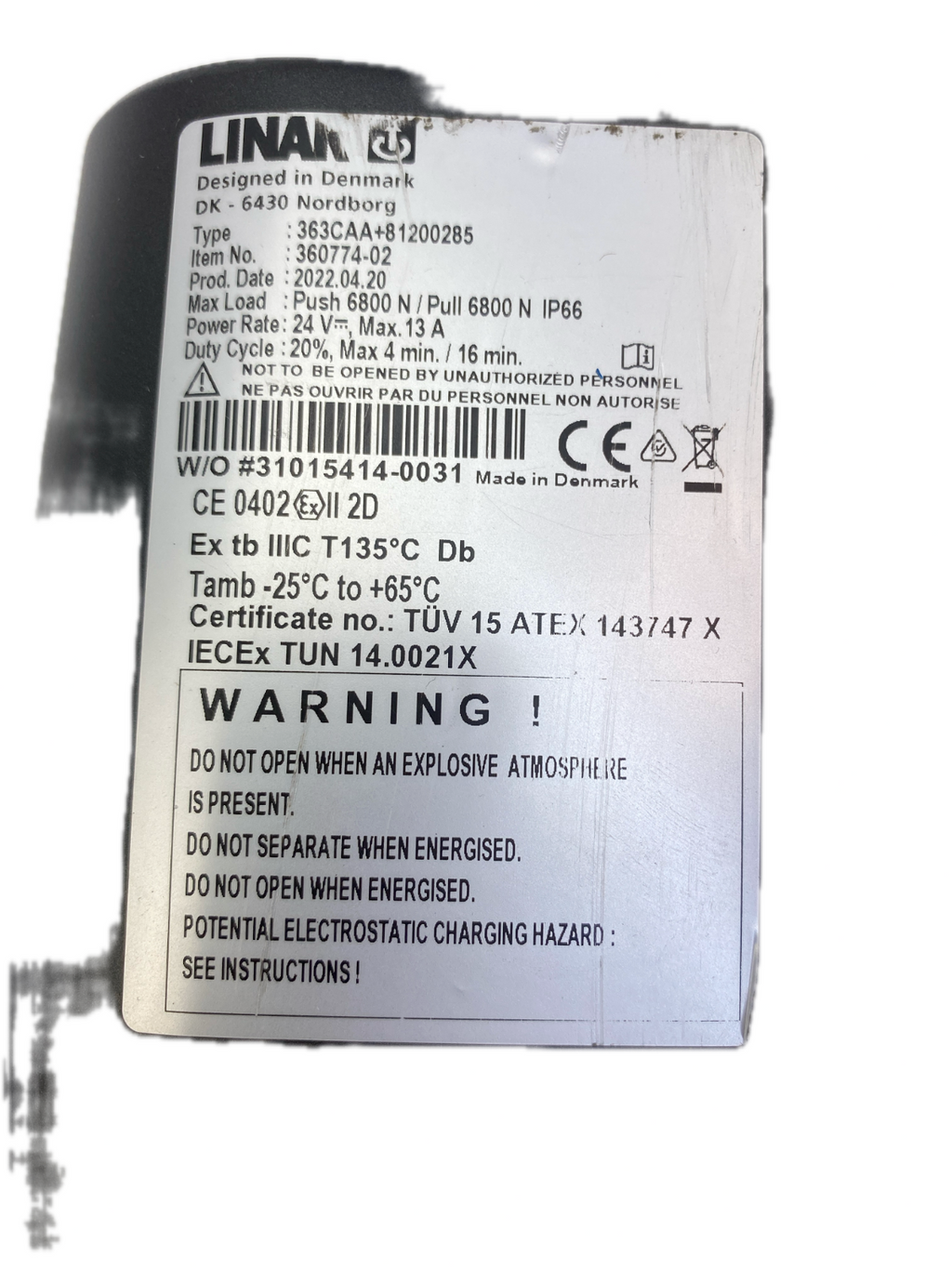 LINAK type 363CAA+81200285 Power Rate: 24 V*, Max. 13 A