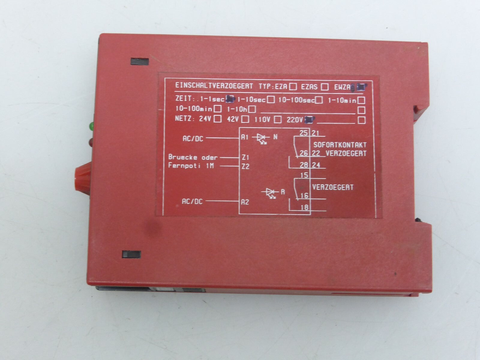 ACS Relais TYP EWZA Zeit .1-1 sec.  220V   ** 2 Stück **
