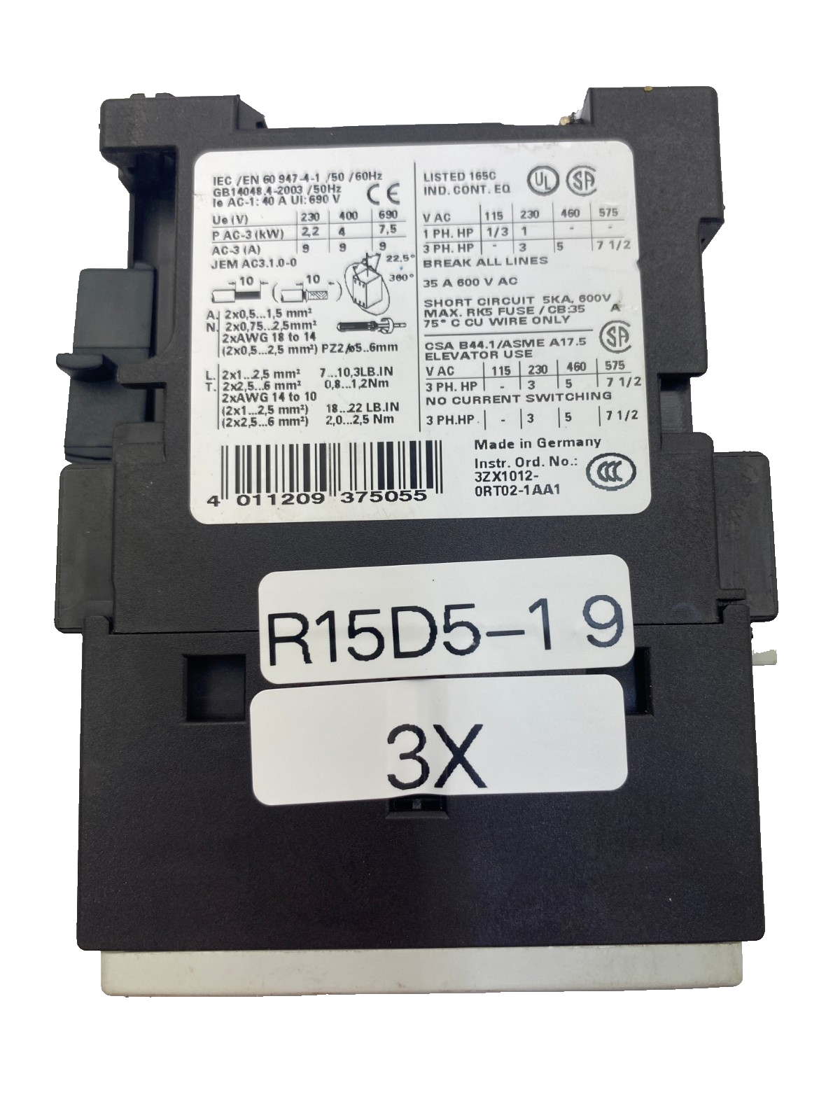 SIEMENS 3RT1023-1B..0