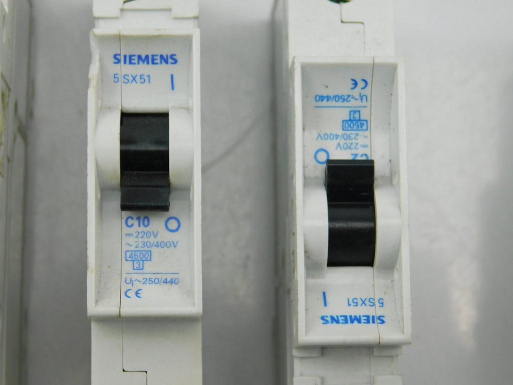 SIEMENS 5SJ63 MCB C63+ 5SX21 C1+ 5SY45 MCB C10 ...... zusammen