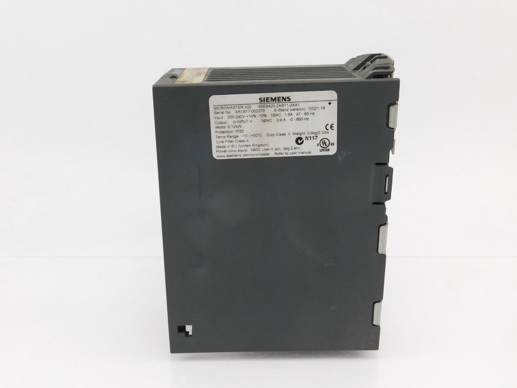 SIEMENS 6SE420-2AB11-2AA1 Input 200-240 +10% -10%
