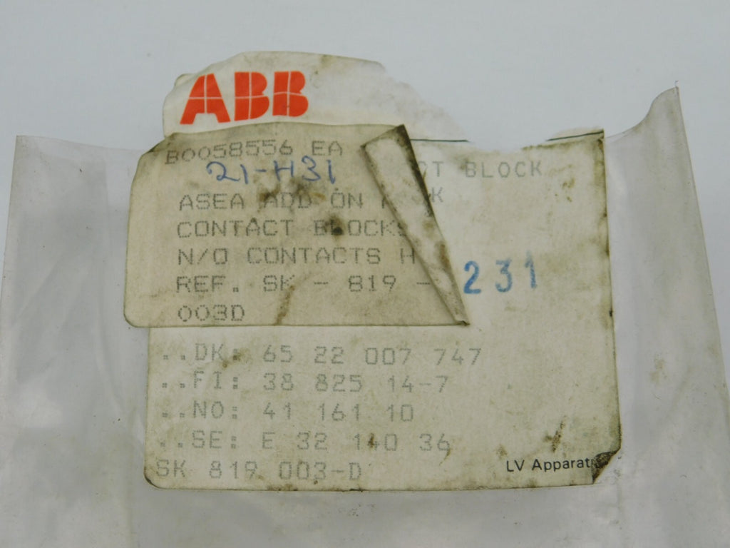 ABB ASEA CONTACT BLOCK SK 819 003-D