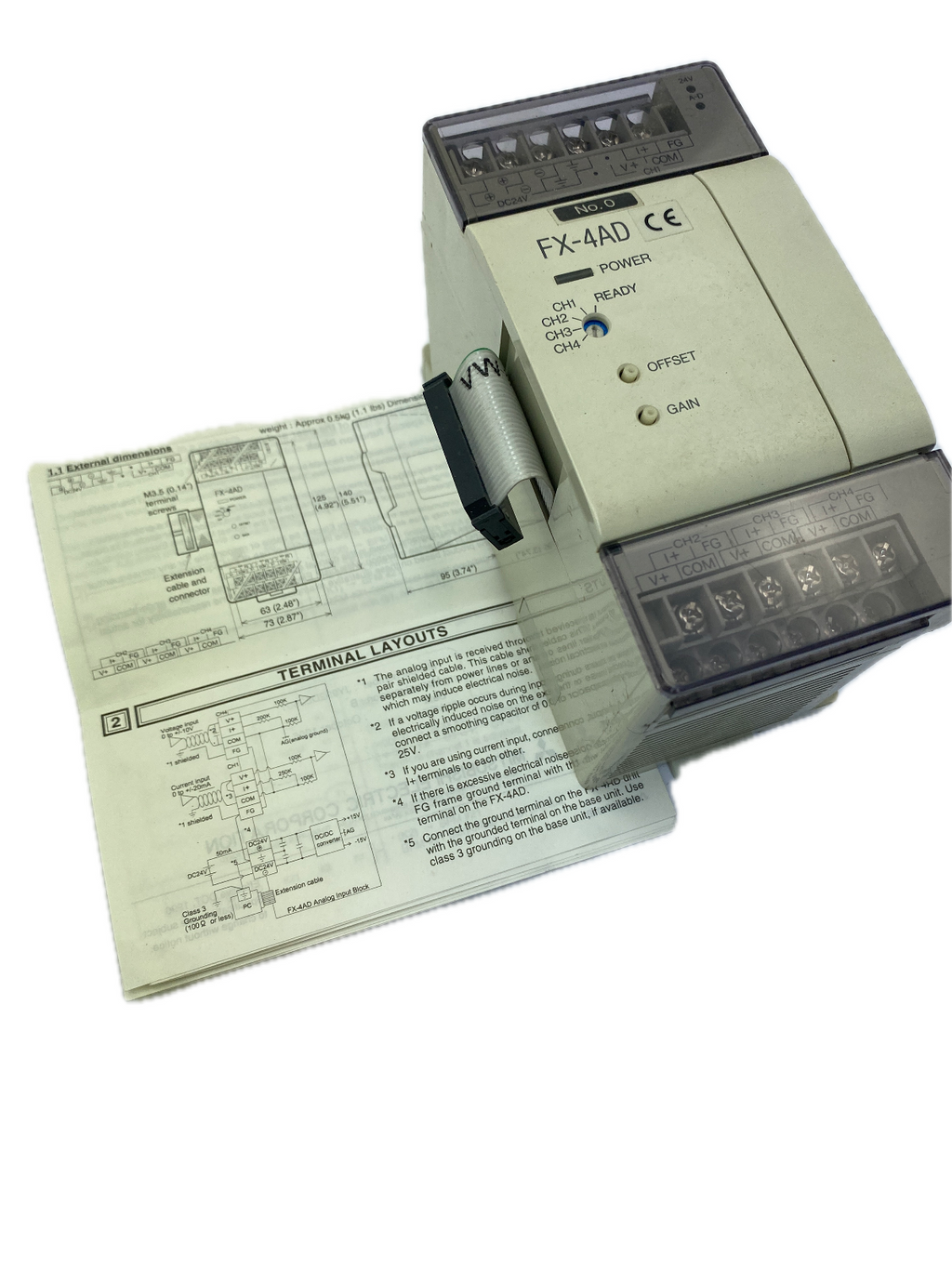 MITSUBISHI PROGRAMMABLE CONTROLLER MODEL: FX- 4AD POWER: DC24V