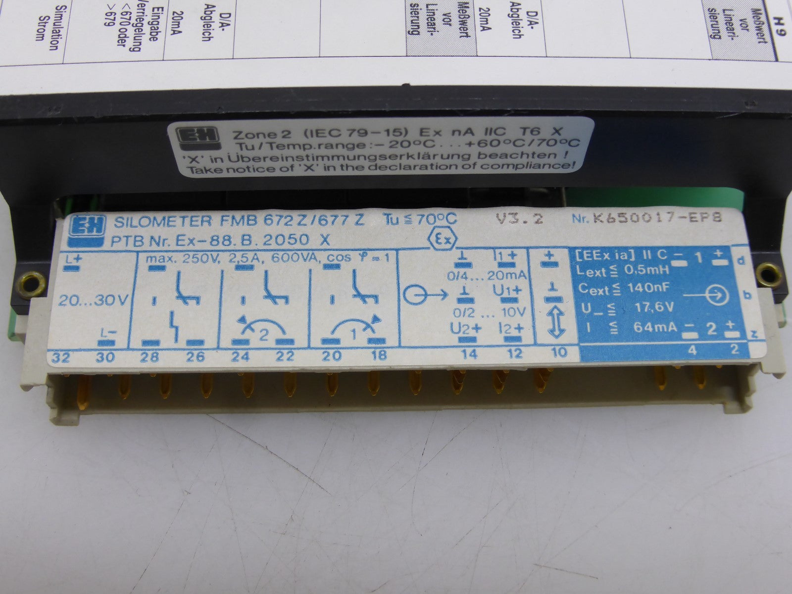 Endress+Hauser FMB 672 Z / 677 Z  Ex-88.B.2050 X