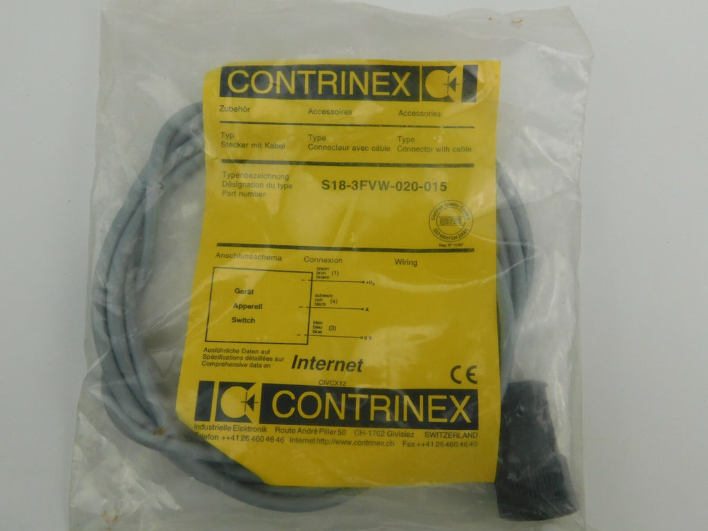 CONTRINEX S18-3 FVW-020-015 Stecker mit Kabel