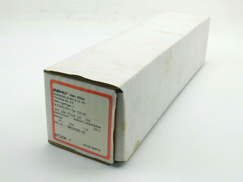GEMÜ DURCHFLUSSMESSE 855 20D 72114 132 250 PS 10,0 bar I-DE-8801 4586-00-3848700