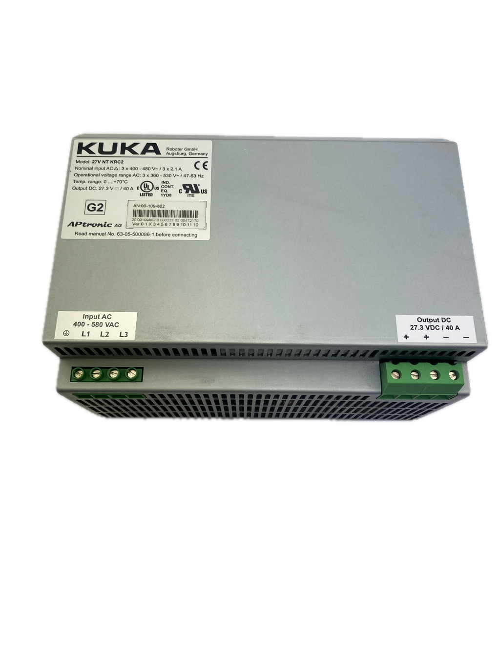 KUKA  27V NT KRC2 AN:00-109-802