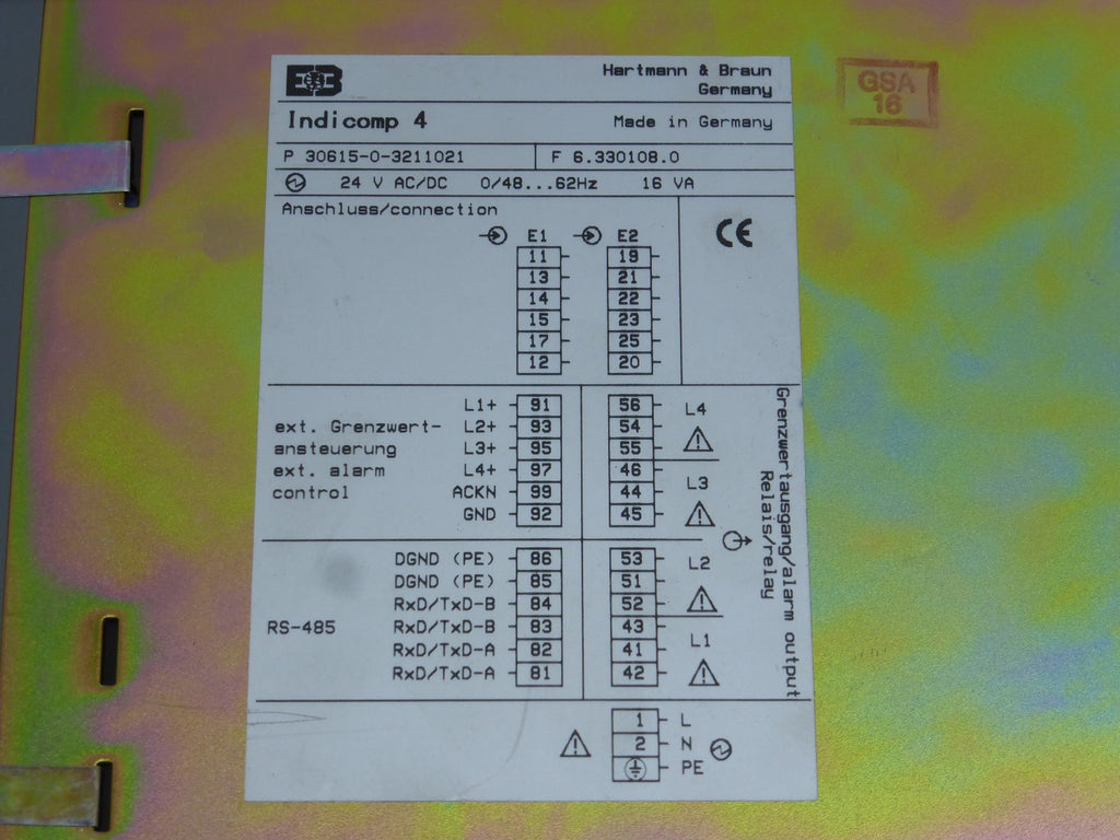 ABB H&B Indicomp 4  P 30615-0-3211021  F 6.330108.0