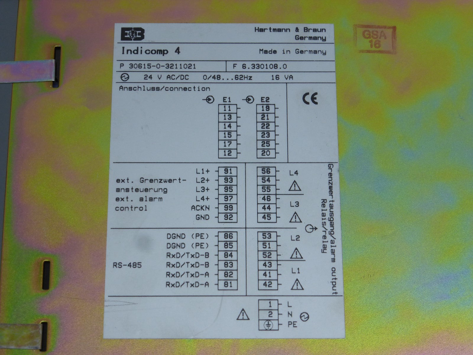 ABB H&B Indicomp 4  P 30615-0-3211021  F 6.330108.0
