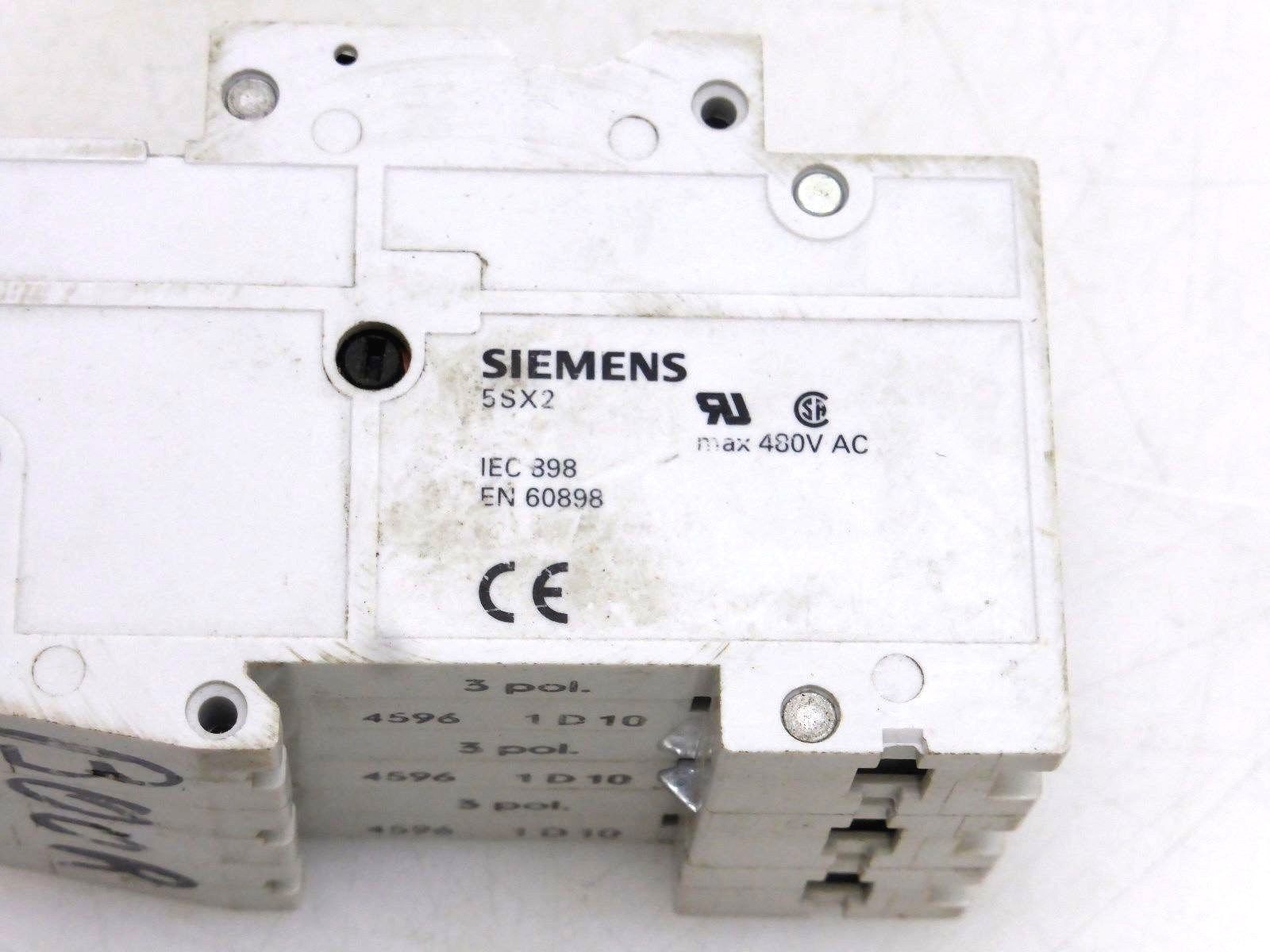 Siemens 5SX2 D10 Leitungsschutzschalter 3-polig ~400V