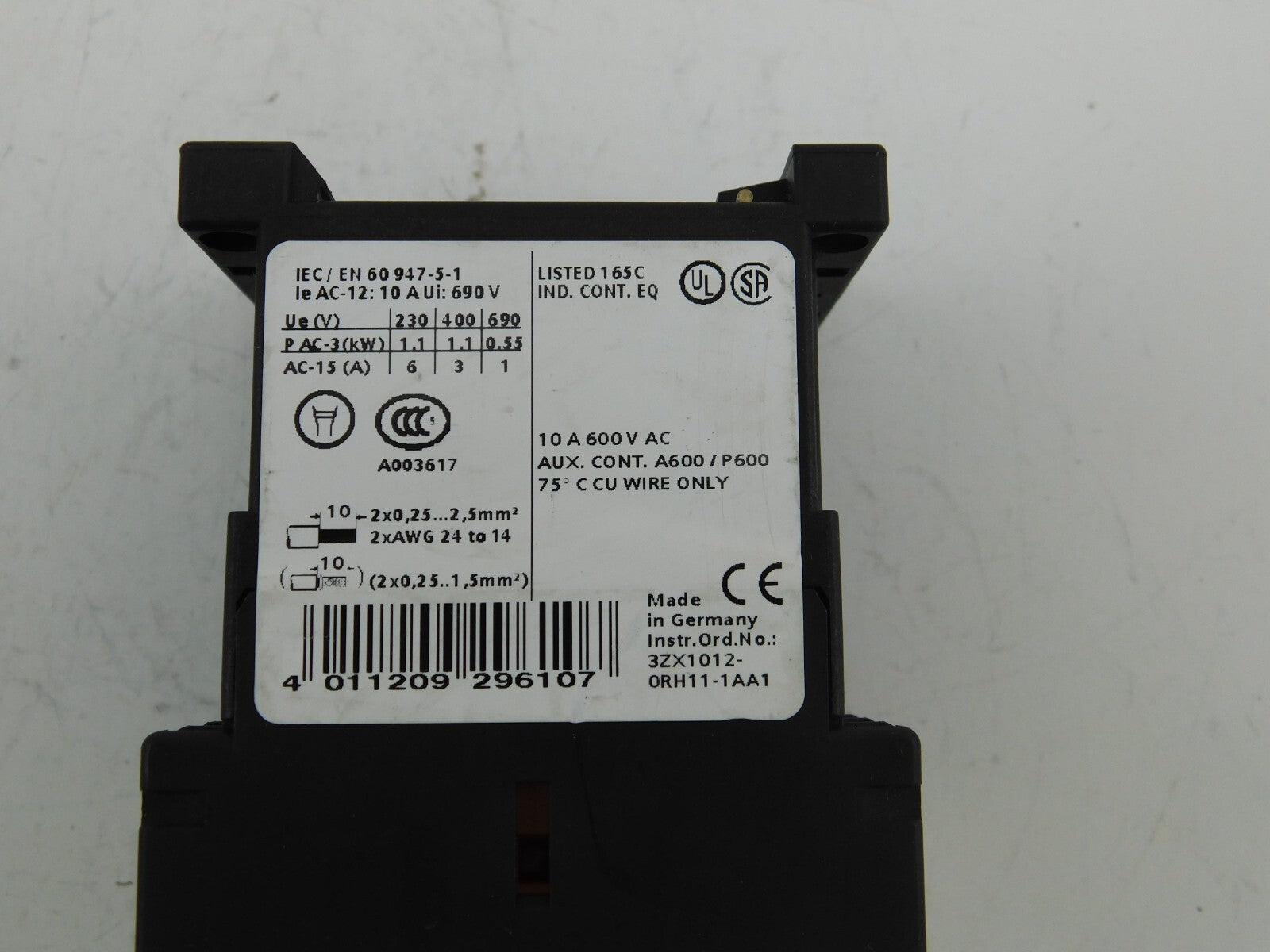 Siemens Schütz 3ZX1012-ORH11-1AA1 3RH1911-2FA31