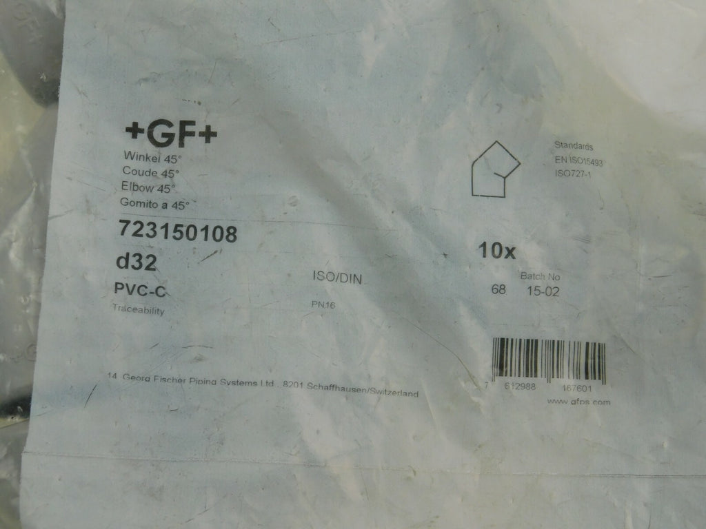 Georg Fischer Winkel 45° 723 150 108 d32  PVC-C      **  10 Stück  **