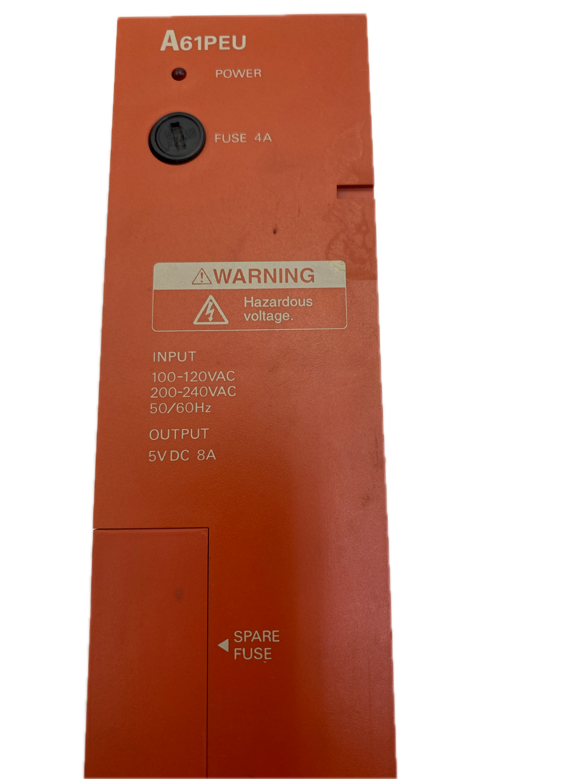 MELSEC A61PEU INPUT 100-120VAC 200-240VAC 50/60Hz OUTPUT 5V DC 8A