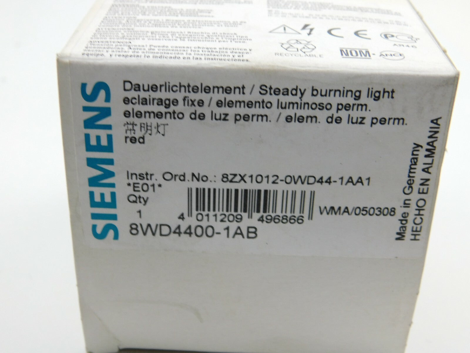 SIEMENS Dauerlichtelement 8WD4400-1AB 230 V UC MAX 7W