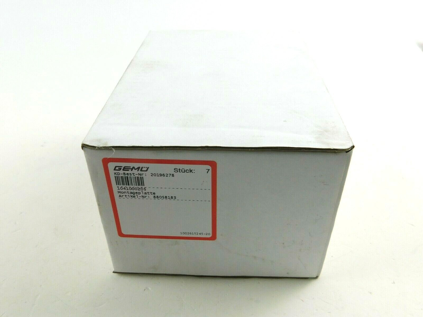 Gemü Montageplatte 88058183  1041000Z05     **  7 Stück **