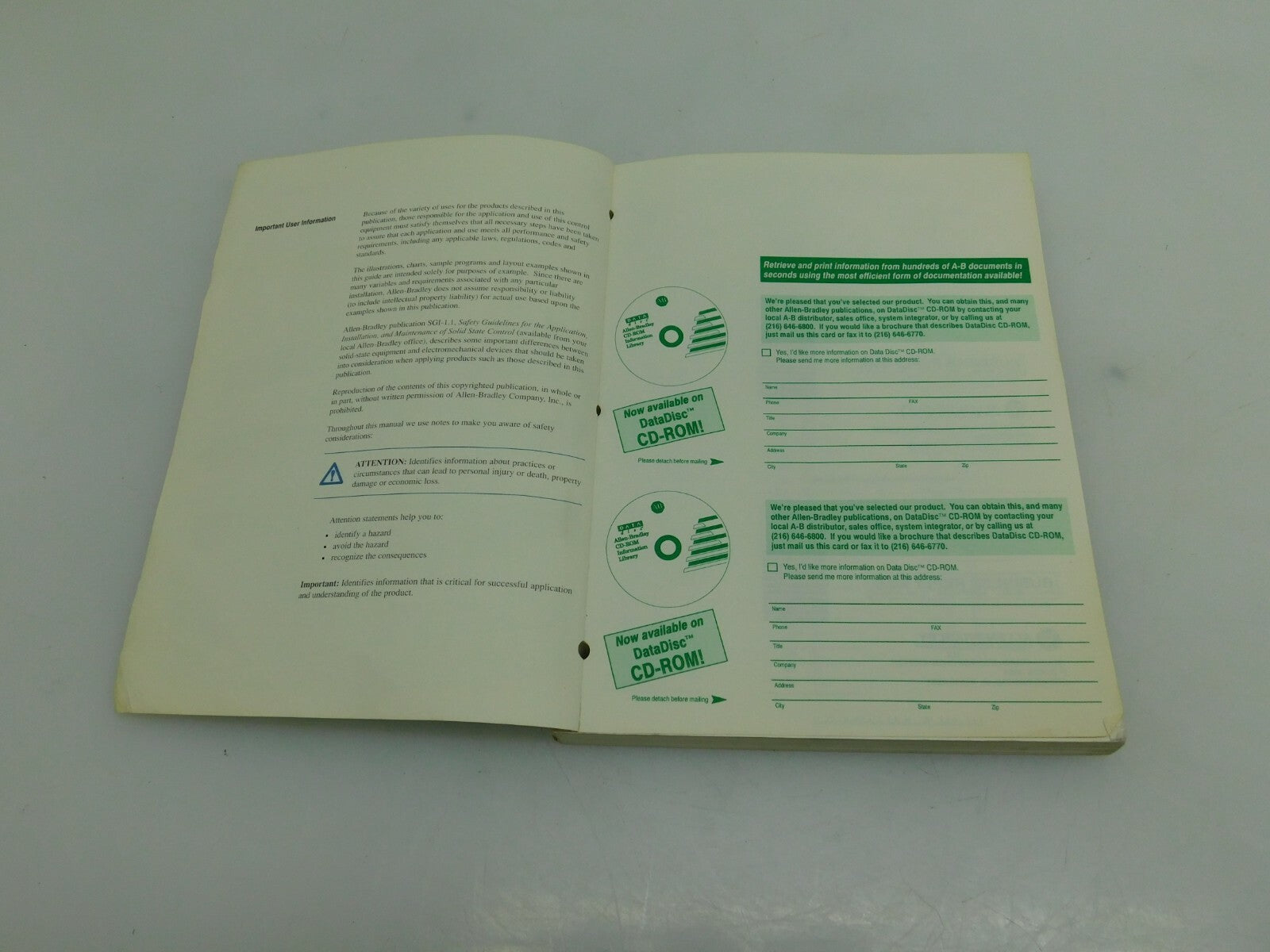 Handbuch ALLEN-BRADLEY PLC 5 Family Programmable Controllers ** 4 Stück **