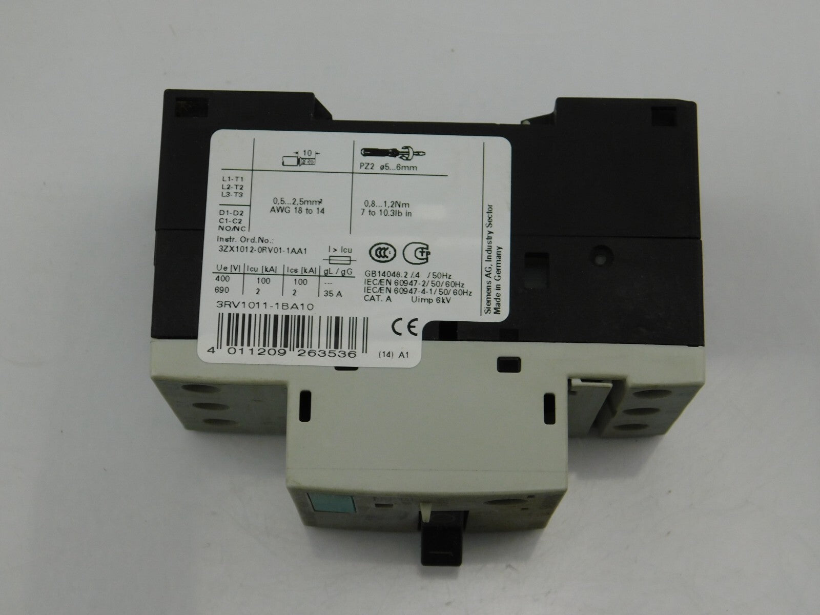 SIEMENS SIRIUS Motorabschalter 3RV1011-1BA10