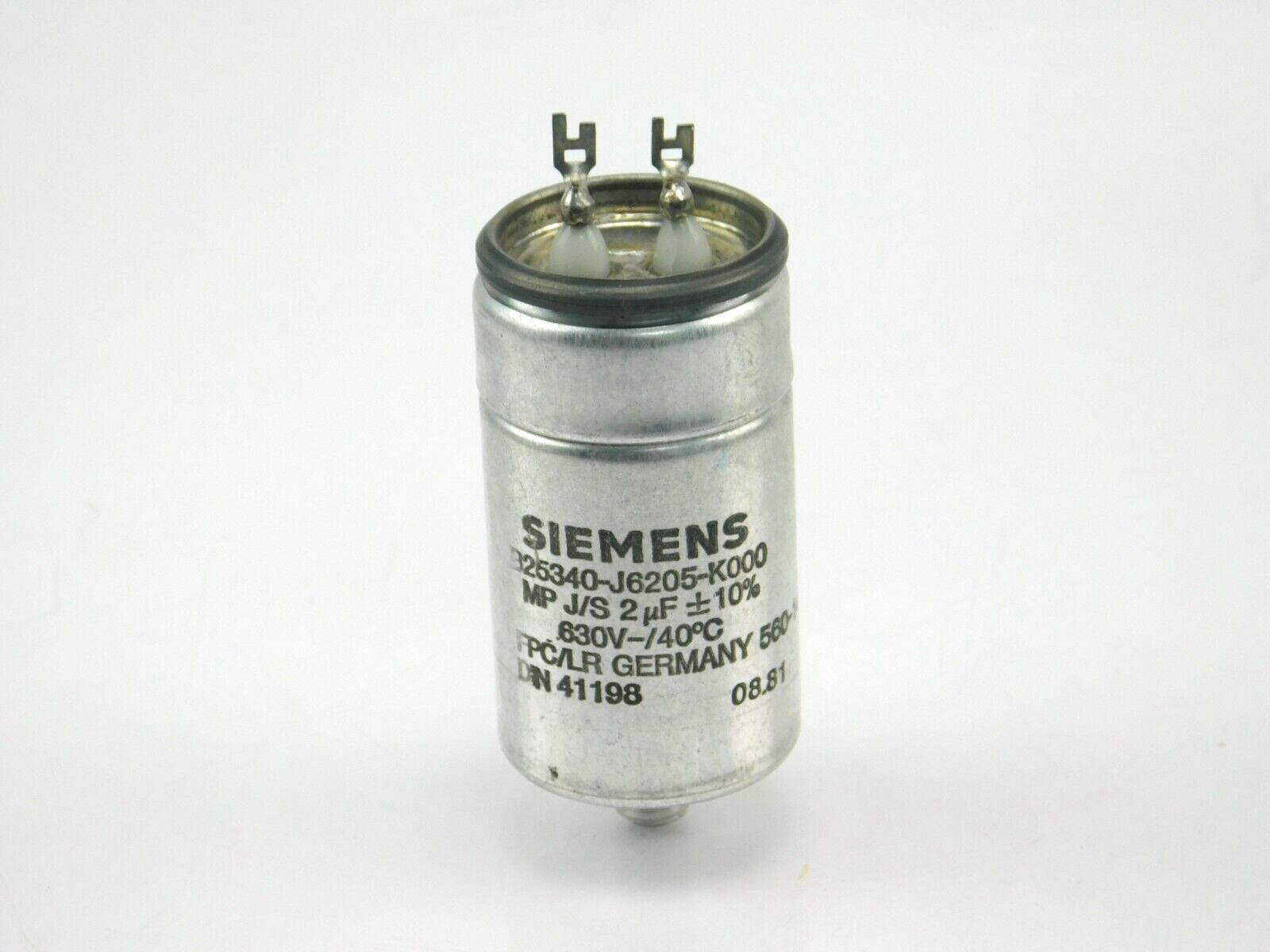 Siemens B25340-J6205-K000 MPJ/S 2µF+-10% 630V-/40°c**9Stück**