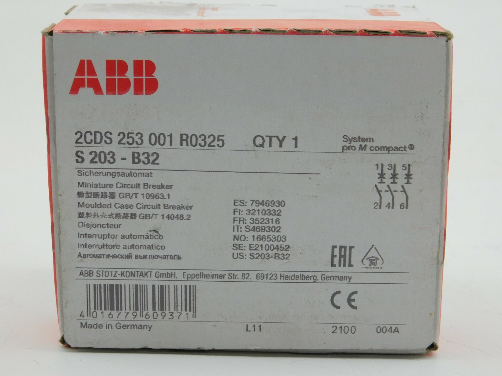ABB Sicherungsautomat 2CDS 253 001 R0325