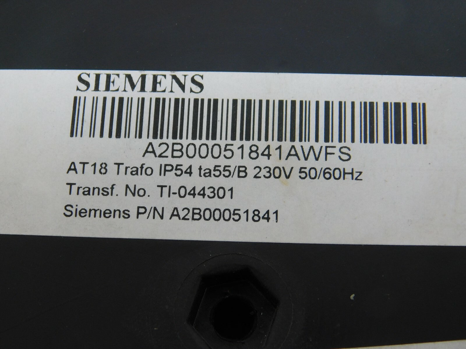 Siemens/Noratel AT18 Trafo IP54 ta55/B Transf.No. TI-044301